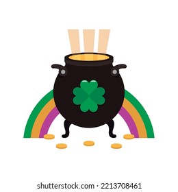 Isolated Saint Patrick Money Pot Icon Vector