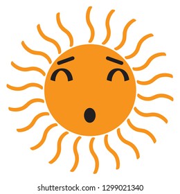Isolated saisfied sun image. Vector illustration design