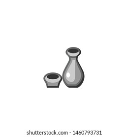 Isolated Sake Emoji, emoticon, vector flat icon