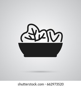 Isolated Salad Icon Symbol On Clean Background. Vector Food Element In Trendy Style.