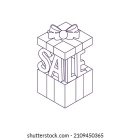 Isolated sale gift box BLack friday Vector illustration