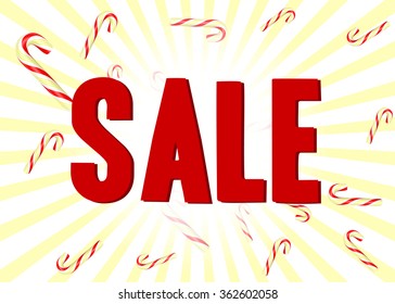 Isolated Sale on candy background. Vector illustration.