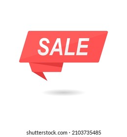 isolated sale ribbon vector design, red tape on white background
