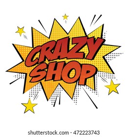 Isolated sales comic expression on white background, Vector illustration