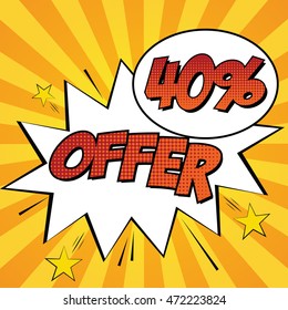 Isolated sales comic expression on retro background, Vector illustration