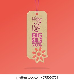 Isolated sales label for mother's day. Vector illustration