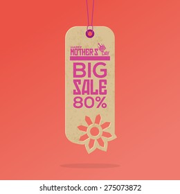 Isolated sales label for mother's day. Vector illustration