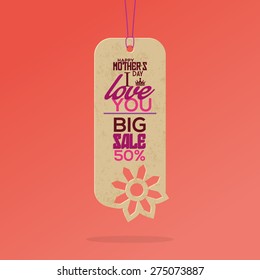 Isolated sales label for mother's day. Vector illustration