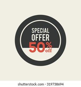 Isolated sales label with text on a white background