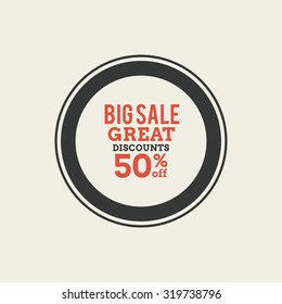 Isolated sales label with text on a white background