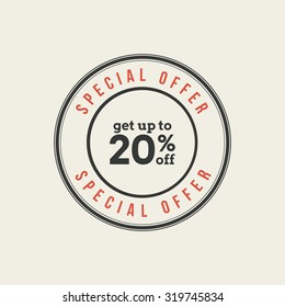 Isolated sales label with text on a white background