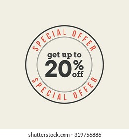 Isolated sales label with text on a white background