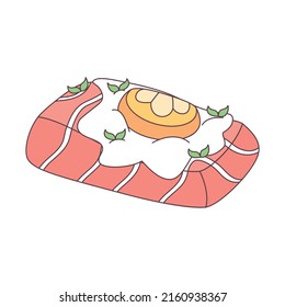 Isolated salmon roll Healthy food Vector illustration