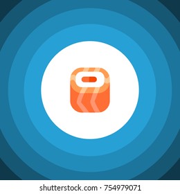 Isolated Salmon Rolls Flat Icon. Oriental Vector Element Can Be Used For Salmon, Rolls, Sushi Design Concept.