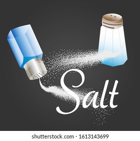 Isolated salt shaker with a dark background