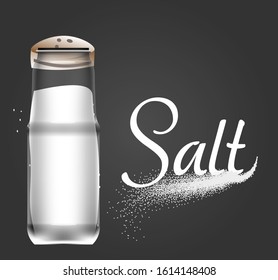 Isolated salt shaker with a dark background