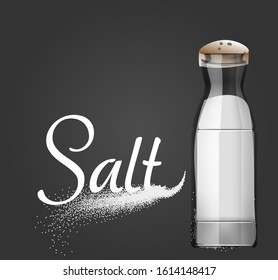 Isolated salt shaker with a dark background