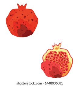 Isolated sample of pattern with a garnet in red colors. The elegant stylized image of a pomegranate is ideal for all prints and advertising.