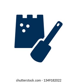 Isolated sand castle icon symbol on clean background. Vector game element in trendy style.