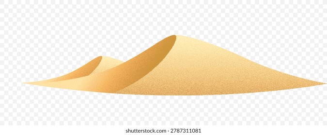 isolated sand dunes mound hill on transparent background vector
