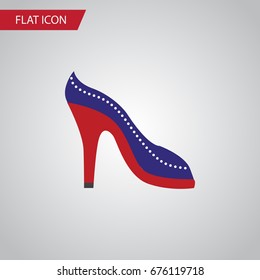 Isolated Sandal Flat Icon. Heeled Shoe Vector Element Can Be Used For Heeled, Shoes, Sandal Design Concept.