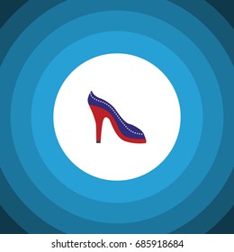 Isolated Sandal Flat Icon. Heeled Shoe Vector Element Can Be Used For Heeled, Shoes, Sandal Design Concept.