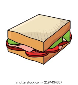 Isolated sandwich fast food vector illustration