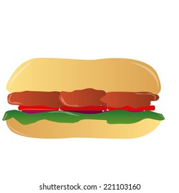 an isolated sandwich on a white background