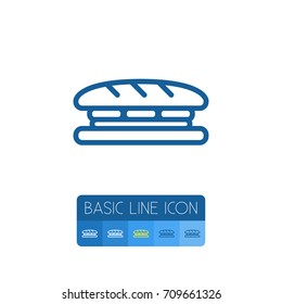 Isolated Sandwich Outline. Toast Vector Element Can Be Used For Sandwich, Toast, Breakfast Design Concept.
