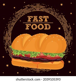 Isolated sandwich with tomatoes menu fast food image