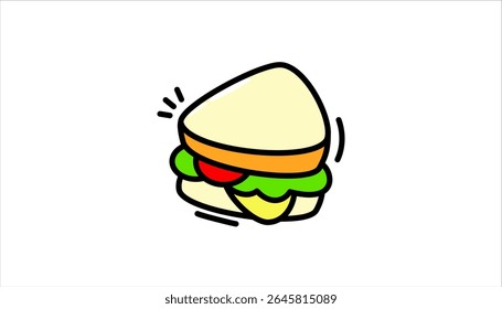 isolated sandwich vector design with lettuce and tomato on white background