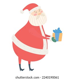 Isolated Santa Claus cartoon kawaii Vector illustration