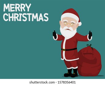 Isolated Santa Claus with many gift sack
