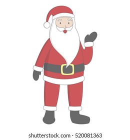 Isolated Santa Claus standing on white background.