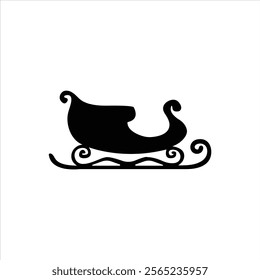 An isolated Santa Sleigh silhouette on a white background for a Christmas design