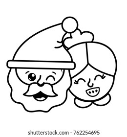 Isolated santa and wife design