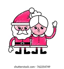 Isolated santa and wife design