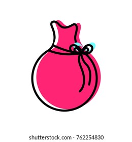 Isolated santas bag design