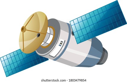 Isolated satellite on white background illustration