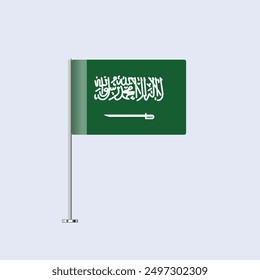 Einzeln Saudi-Arabien Tisch Flagge auf Pole, Saudi-Flagge Vektor Design für Print und Web