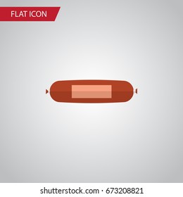 Isolated Sausage Flat Icon. Kielbasa Vector Element Can Be Used For Sausage, Bratwurst Design Concept.