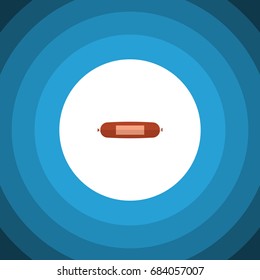 Isolated Sausage Flat Icon. Kielbasa Vector Element Can Be Used For Sausage, Kielbasa, Bratwurst Design Concept.