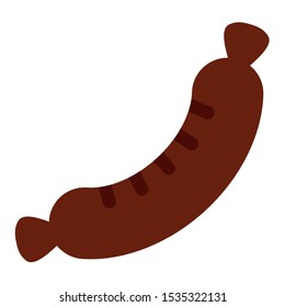 Isolated sausage image over a white background - Vector