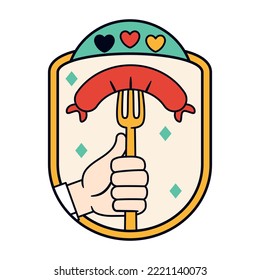 Isolated sausage oktoberfest vector illustration