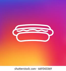 Isolated Sausage Outline Symbol On Clean Background. Vector Hotdog Element In Trendy Style.