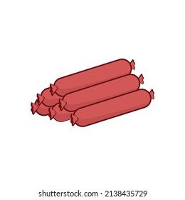 Isolated sausage vector icon, fast food sign. editable vector.
