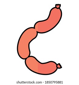 Isolated sausages october fest germany icon- Vector