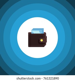 Isolated Saving Flat Icon. Billfold Vector Element Can Be Used For Billfold, Saving, Pouch Design Concept.