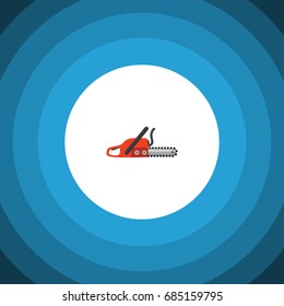 Isolated Saw Flat Icon. Hacksaw Vector Element Can Be Used For Hacksaw, Saw, Blade Design Concept.