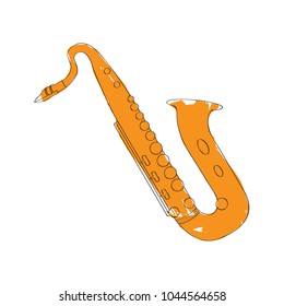 Isolated saxophone icon. Musical instrument